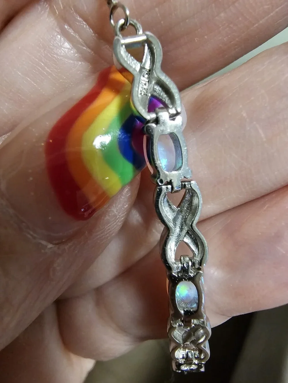 Sterling Silver Opal Bracelet ( New )